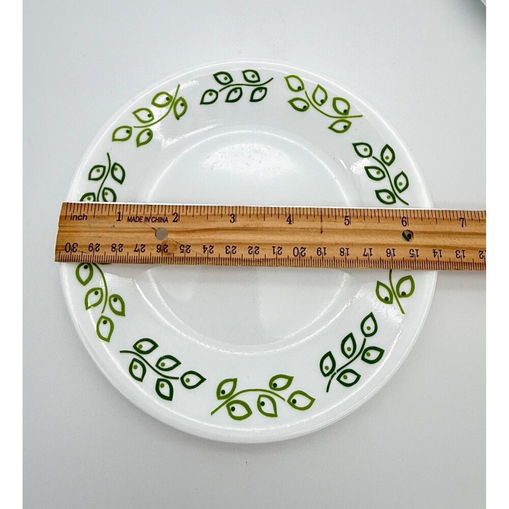 Corelle Neo Leaf Bread and Butter Plates Set of 3 Green White Vitrelle - Picture 6 of 6